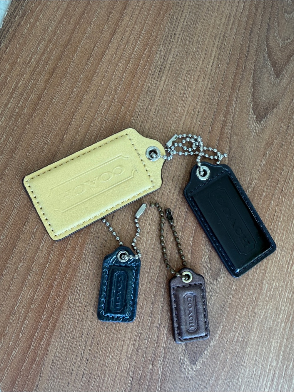 COACH Genuine Leather Hangtags Bag Charms Replacement Tags Set of 4